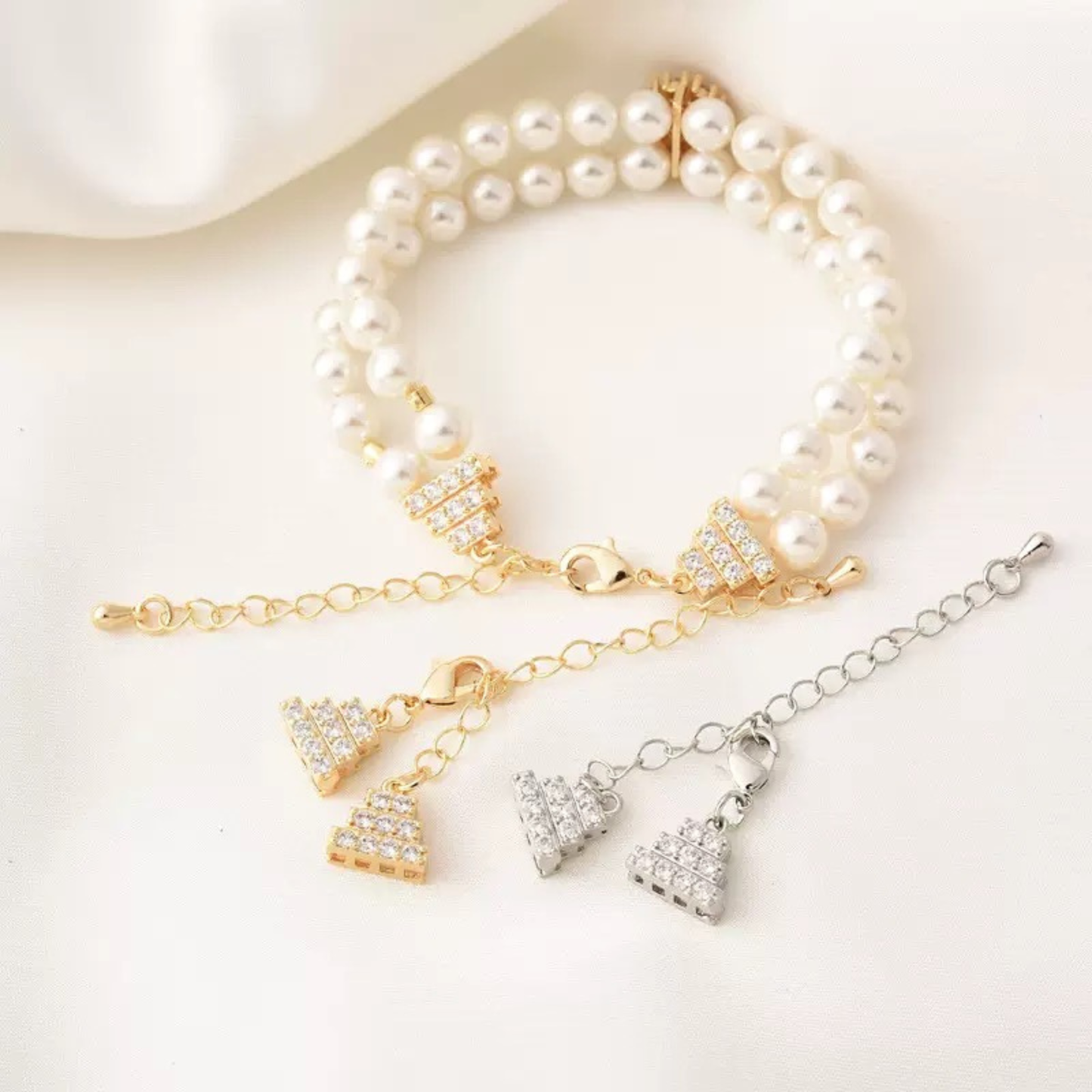 【B43】DIY Jewelry Clasp – Cake Lobster Clasp with Extension Chain | Adjustable | 18K Gold/Silver Plated