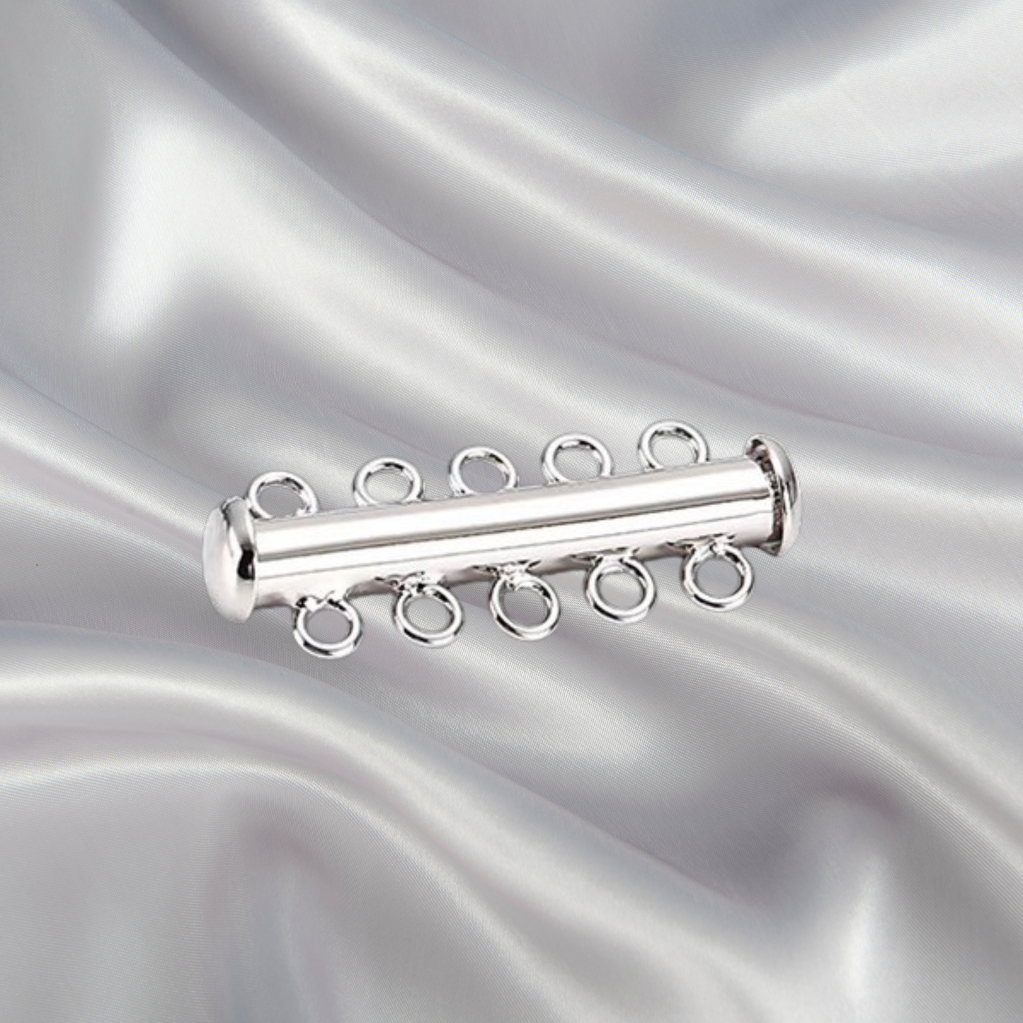 【B42】2PCS DIY Jewelry Findings – 5-Strand Tube Magnetic Clasp | 18K Gold/Silver Plated, Anti-Tarnish Copper