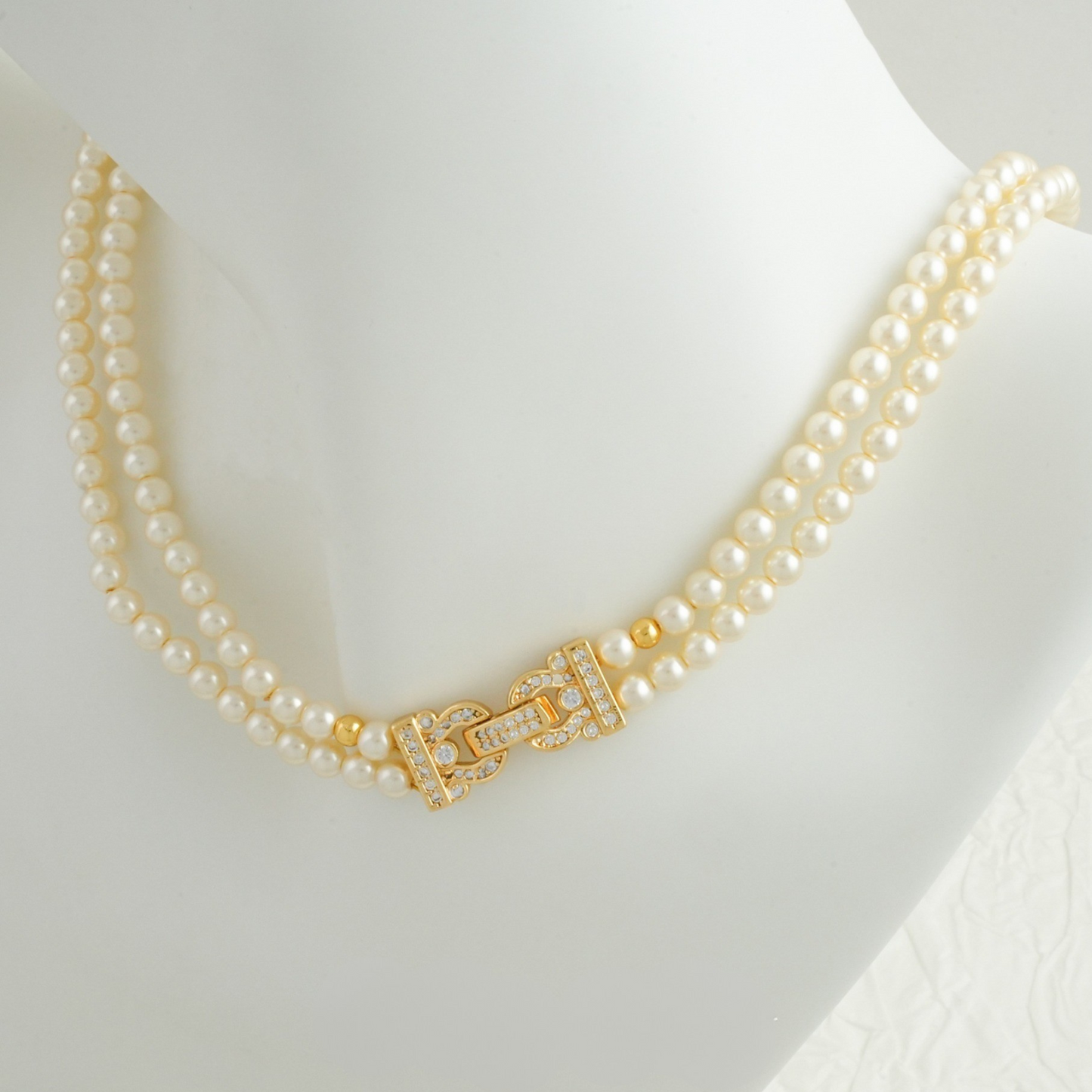 【B23】1PCS Double Horseshoe Clasp with Rhinestones | Gold/Silver | DIY Jewelry End Connector | Copper | 21.7×10mm