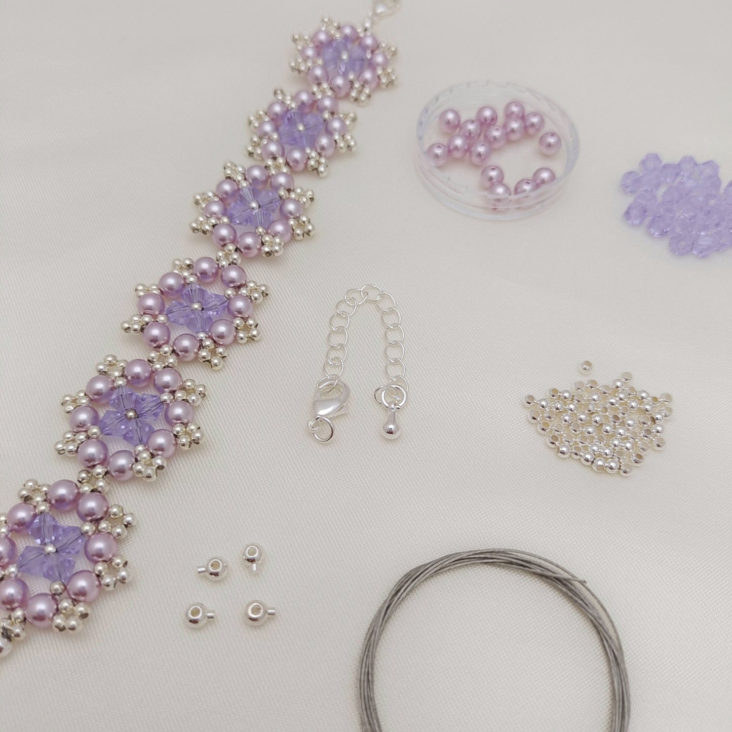 【No.143】Octagonal Snowflake Bracelet DIY Kit | Beading Supplies + Full Tutorial iFCraftorium