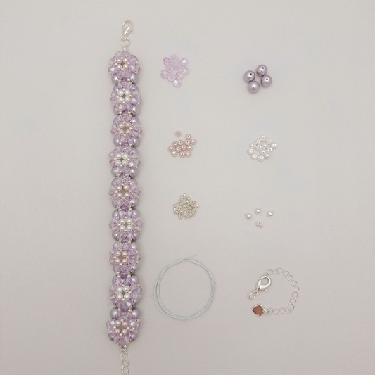 【No.96】DIY Kit – Little Sunflower Bracelet | Full Tutorial | Pearls & Rhombus Beads