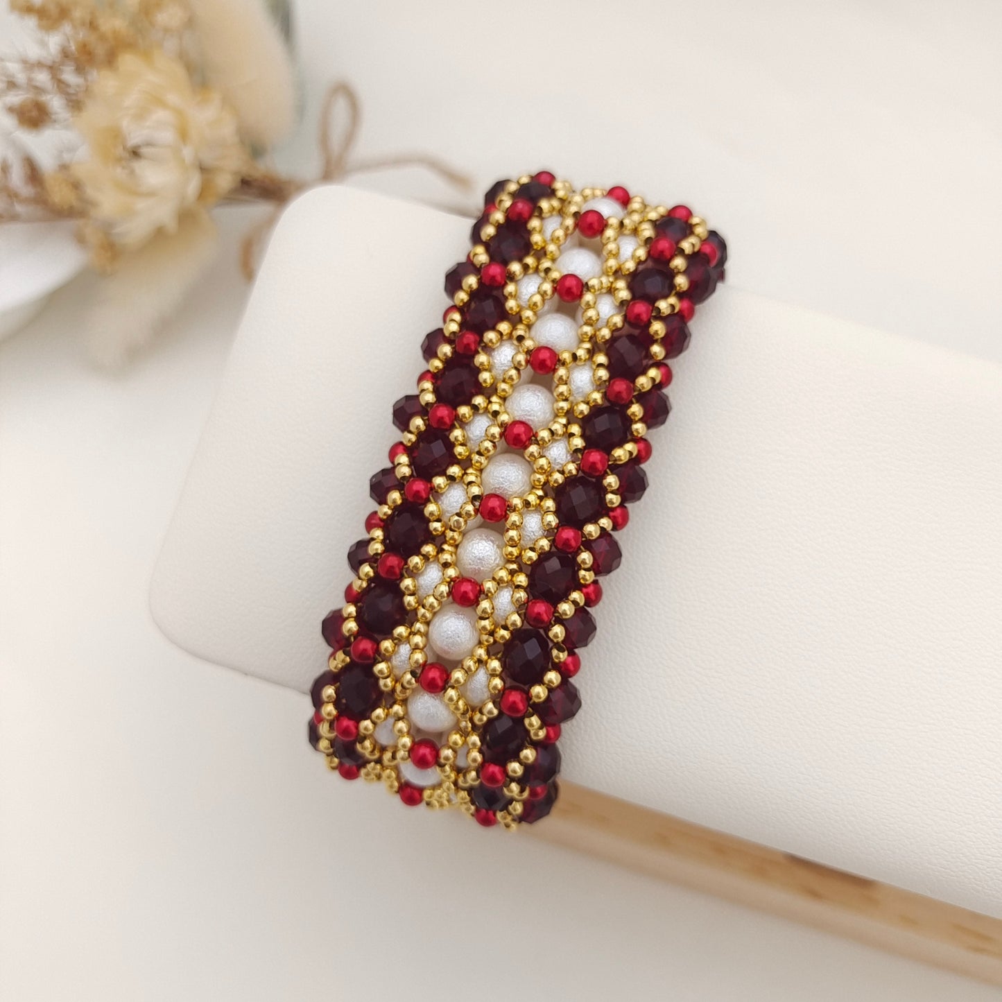 【No.159】DIY Dancing Carnival Bracelet Kit – Pearls, Wheel Beads, Seed Beads & 3-Row Clasp | Full Tutorial iFCraftorium