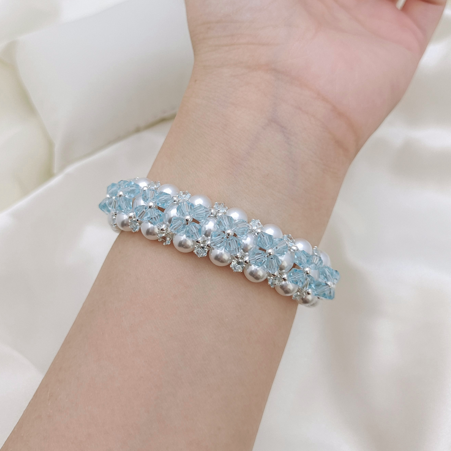 【No.79】 Tear of Mermaid DIY Bracelet Craft Kit – Pearls, Crystals, CZ & Full Tutorial Handmade Bracelet
