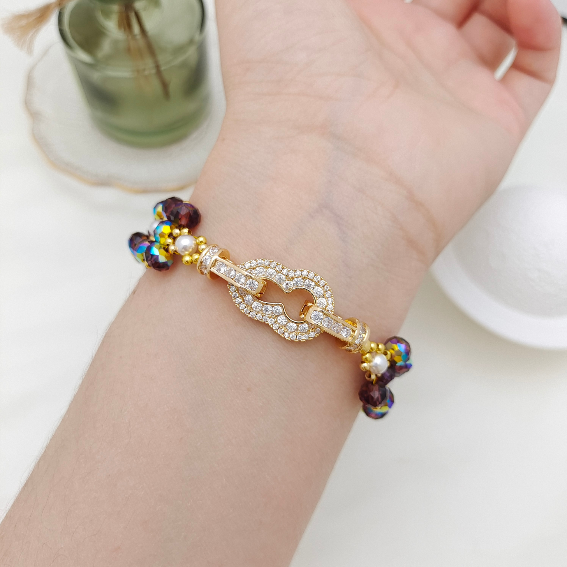 【No.147】Purple Butterfly Bracelet DIY Kit | Pearl Beads & Beading Supplies iFCraftorium