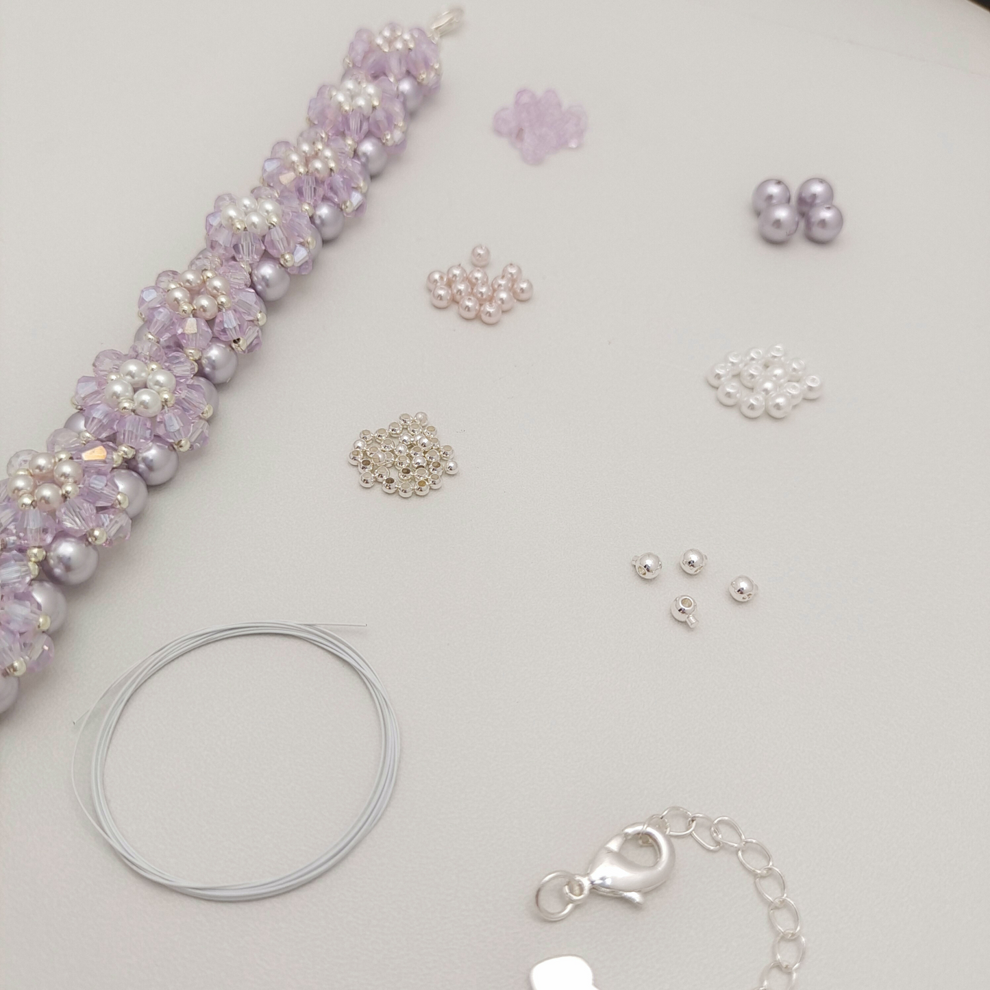 【No.96】DIY Kit – Little Sunflower Bracelet | Full Tutorial | Pearls & Rhombus Beads