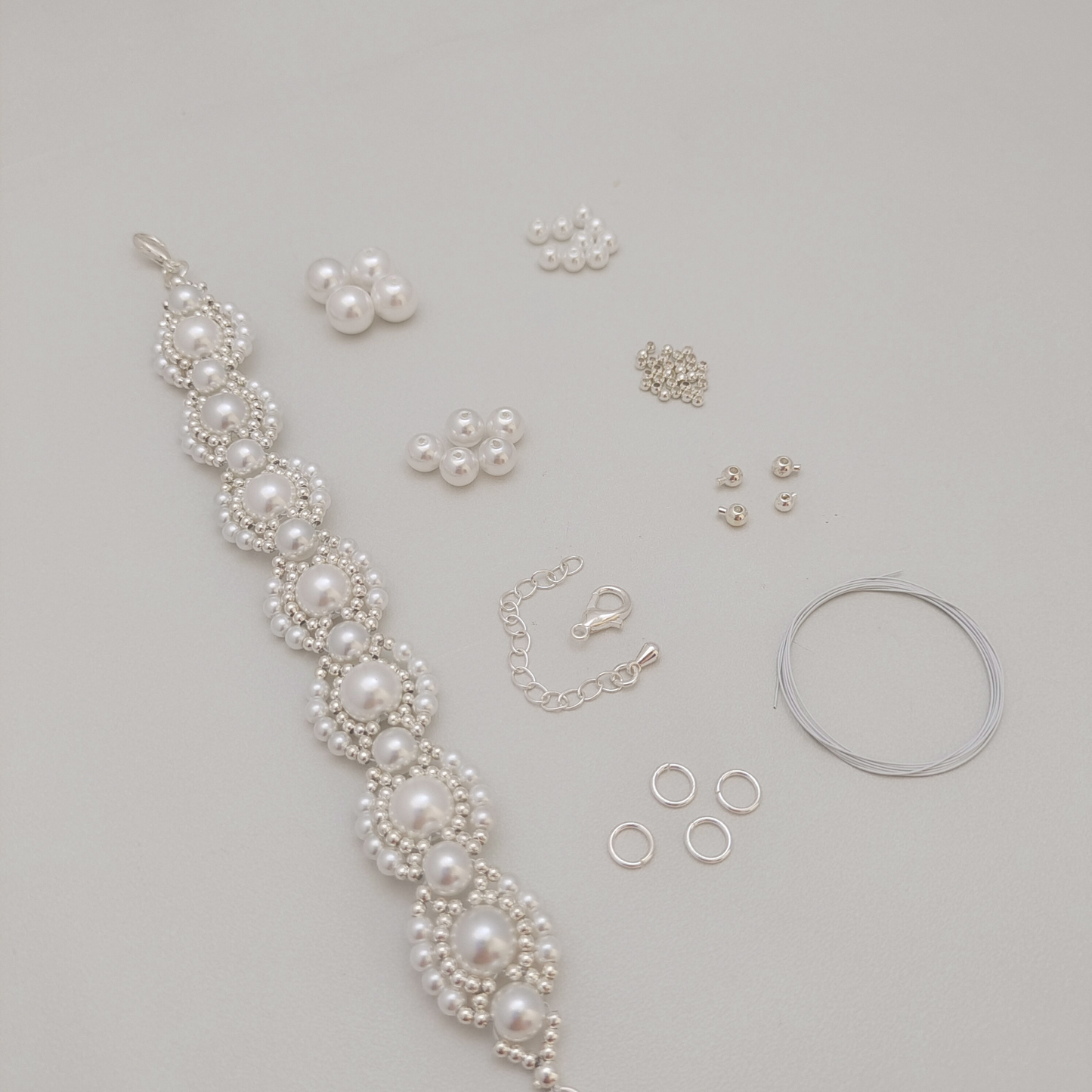 【No.84】 DIY Bracelet Craft Kit – Handmade Jewelry Infinite Dream Layered Pearl Bead Bracelet with Tutorial