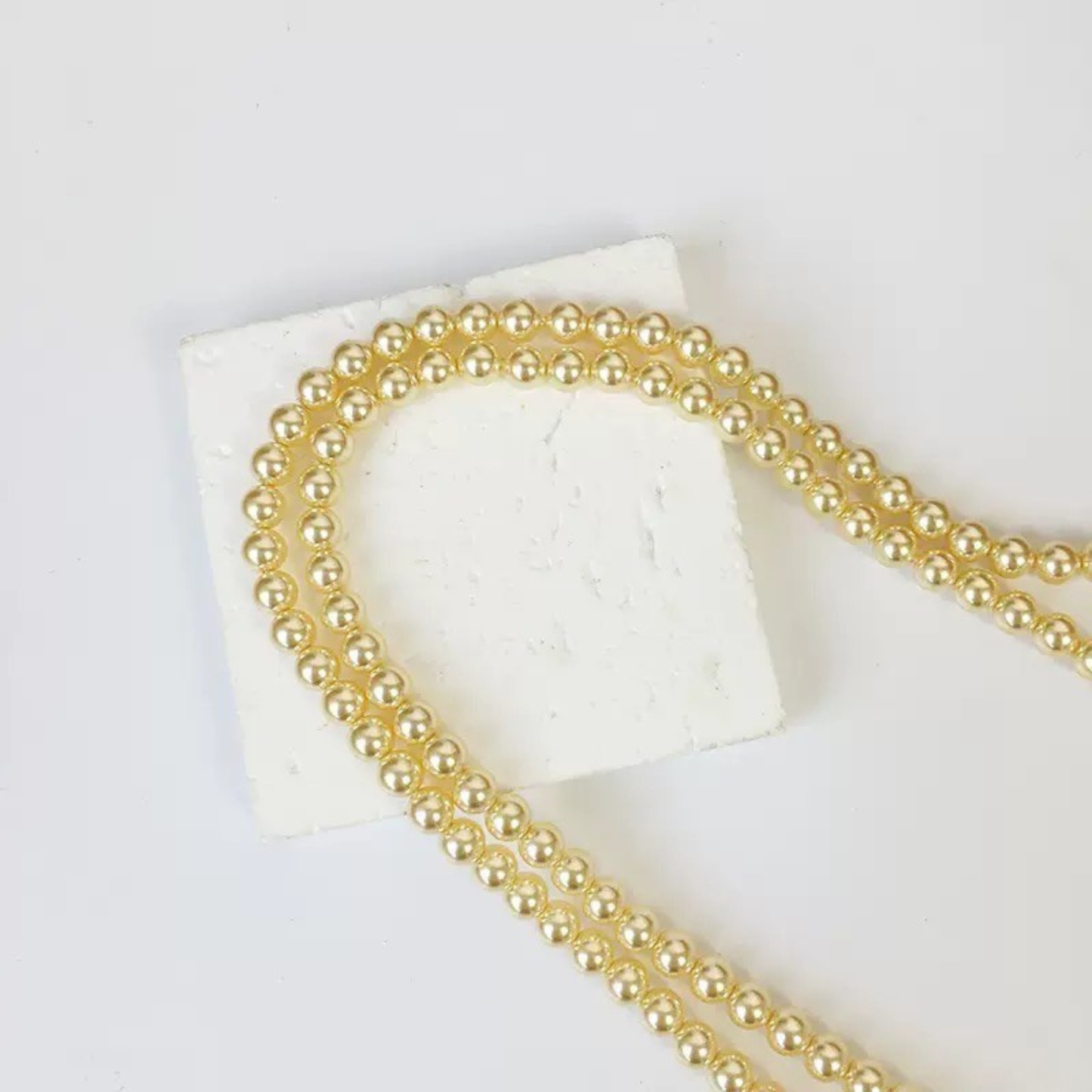 【P20】Gold Glass Pearl Beads – 3–8mm Round High Shine | Beads for Bracelets DIY iFCraftorium