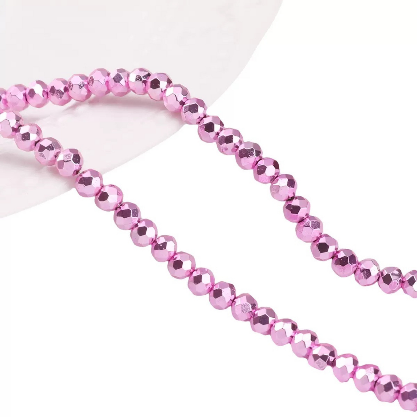 【S14】3 Strings DIY Spacer Beads – 2mm Electroplated Glass Crystal Wheel Beads, High-Color Retention Jewelry Findings for Handmade Bracelets & Necklaces