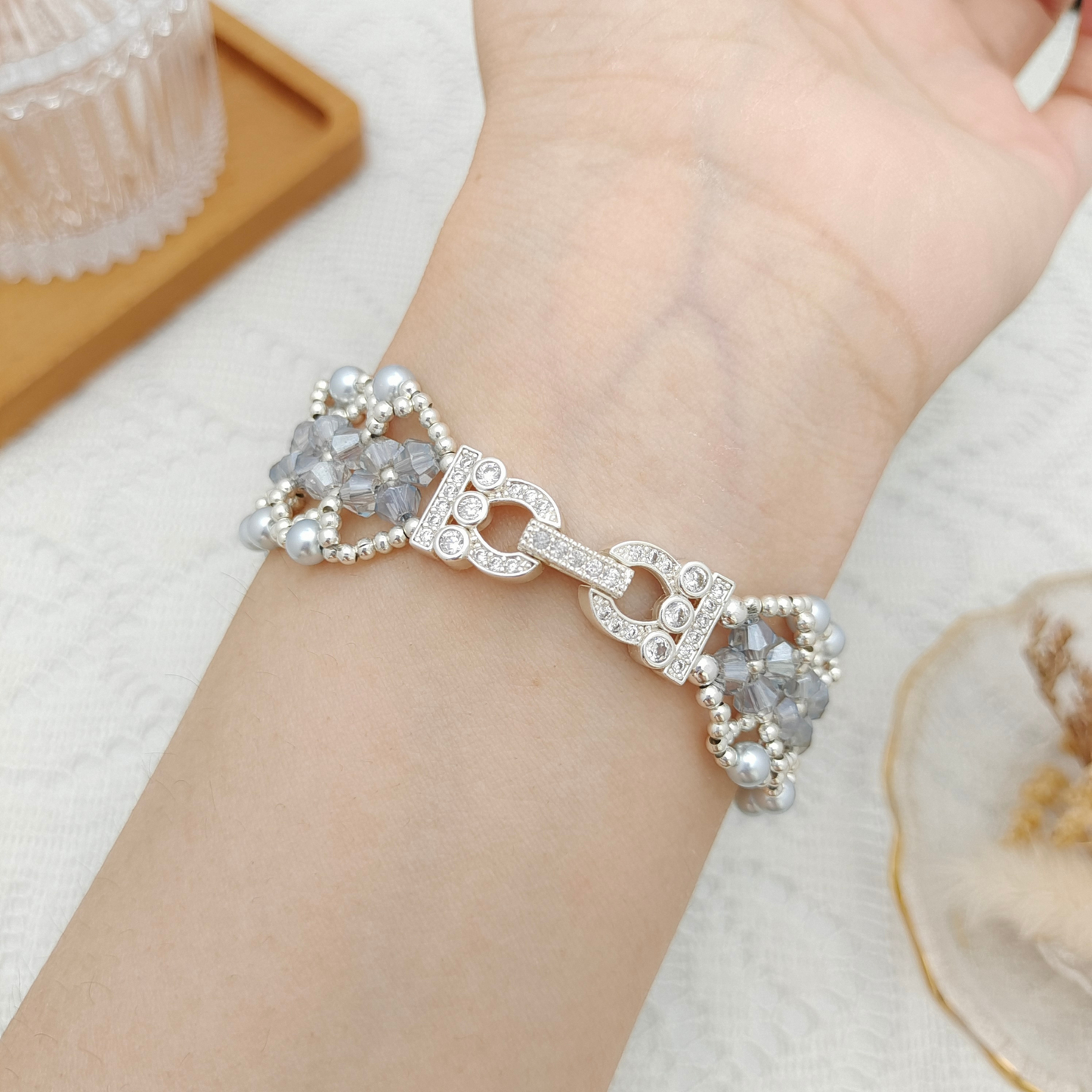 【No.97】DIY Kit – Exotic Charm Bracelet | Full Tutorial | Rhombus Beads & Pearls