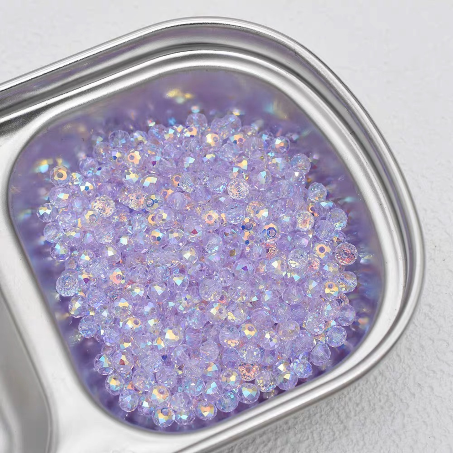 【L08】100PCS DIY Crystal Beads – 6mm AB Shiny Rondelle Wheel Beads, Imitation Swarovski Glass Beads for Handmade Jewelry Making (Bracelets & Necklaces) iFCraftorium