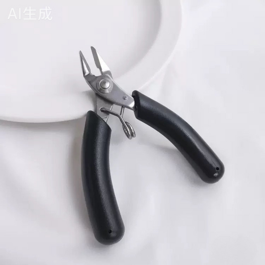 【T04】DIY Jewelry Making Tools – Stainless Steel Pliers Set (Cutter, Needle Nose) | 90mm | Black Handle