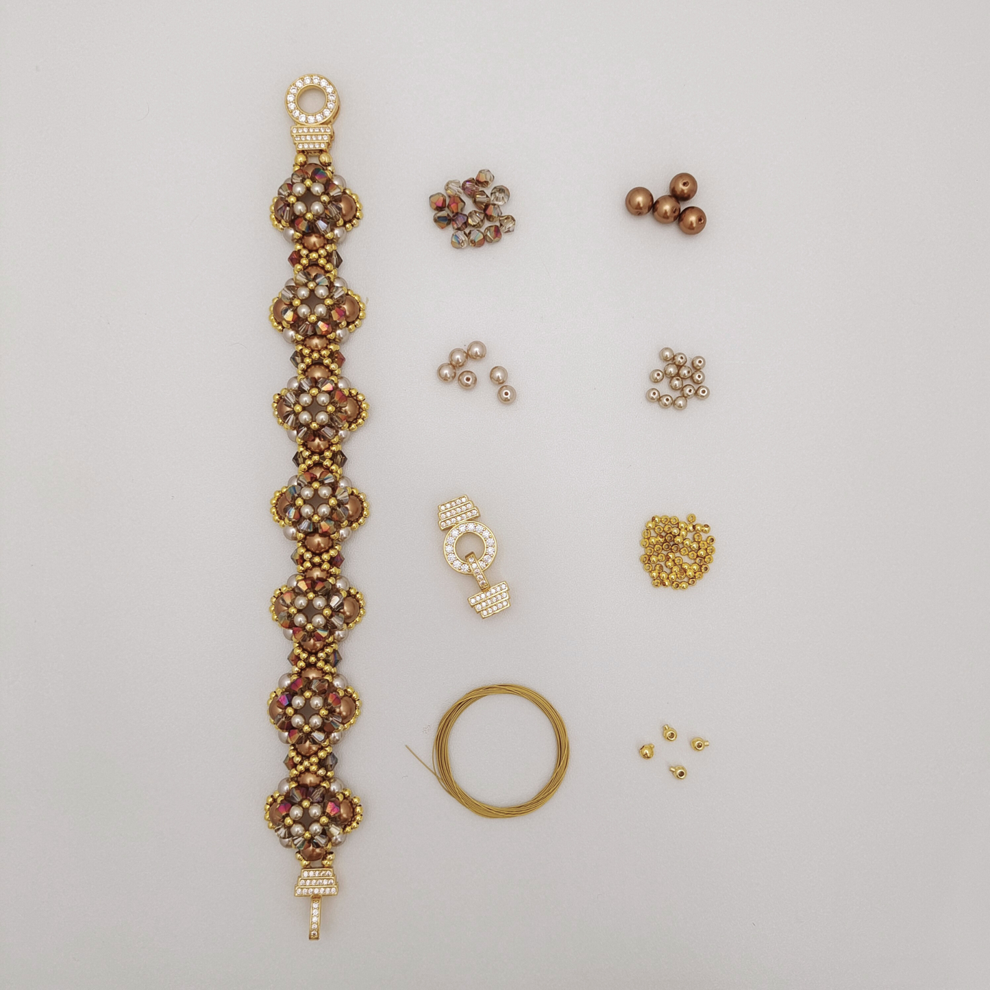 【No.107】DIY Jewelry Making Kit – “Dressage Elegance” Pearl Bracelet | Complete Tutorial Included