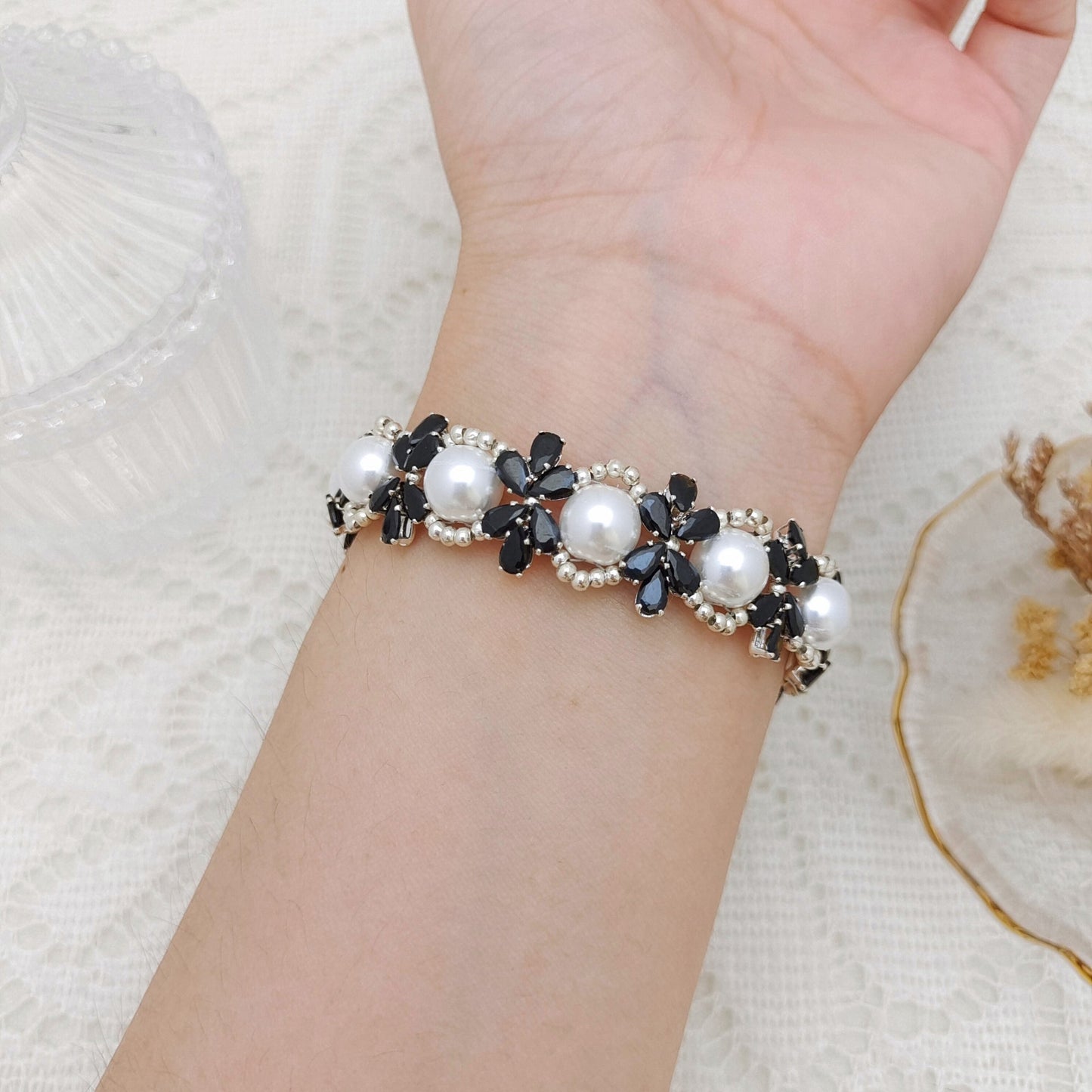 【No.127】DIY Bracelet Kit – Happy Party Design with Pearls, Teardrop CZ & Butterfly Magnetic Clasp | Complete Jewelry Tutorial iFCraftorium