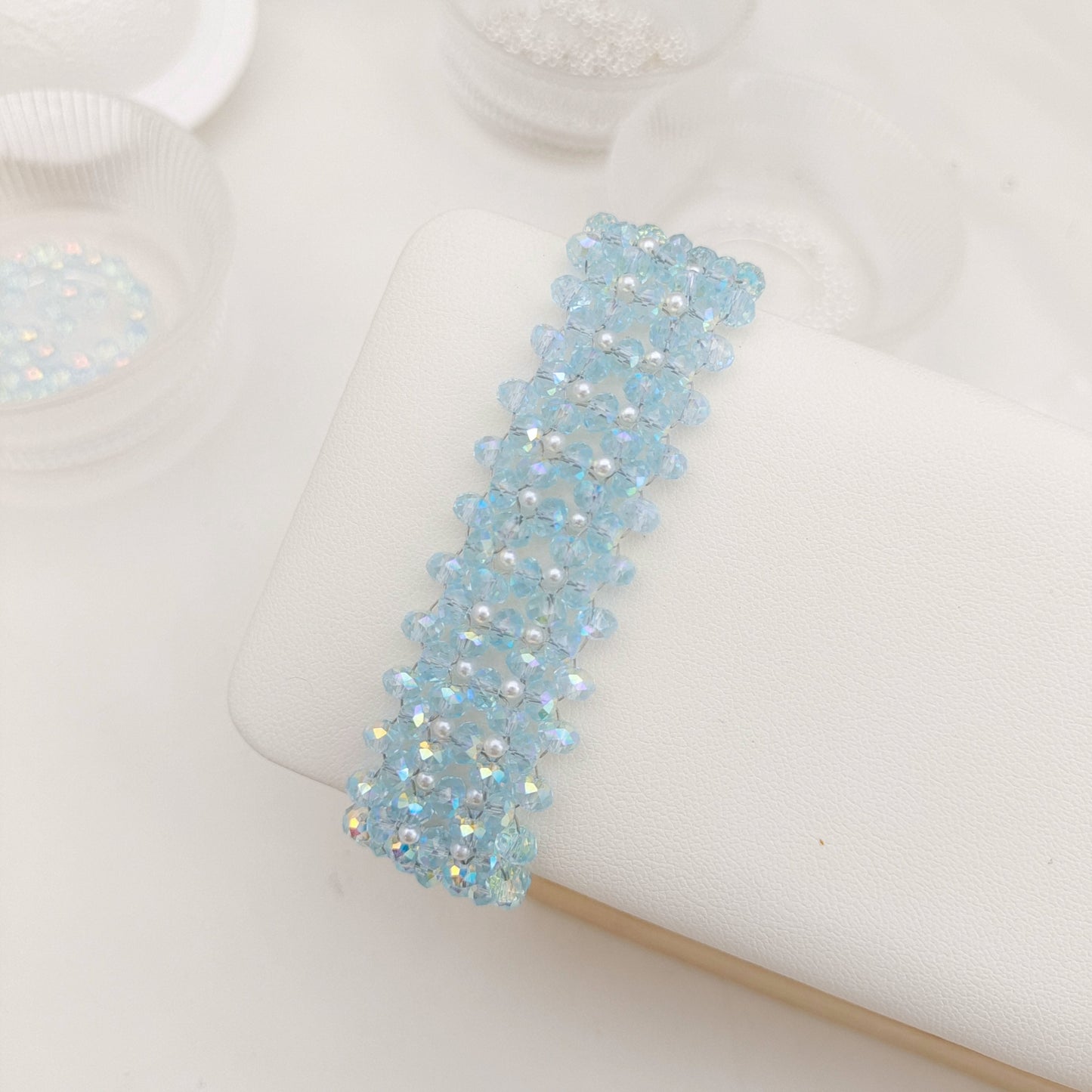 Kit 【No.177】DIY Crystal Pearl Braided Bracelet Kit | Mother’s Day DIY gift | Handmade for Mom + Tutorial iFCraftorium