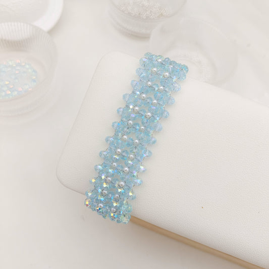 Kit 【No.177】DIY Crystal Pearl Braided Bracelet Kit | Mother’s Day DIY gift | Handmade for Mom + Tutorial iFCraftorium