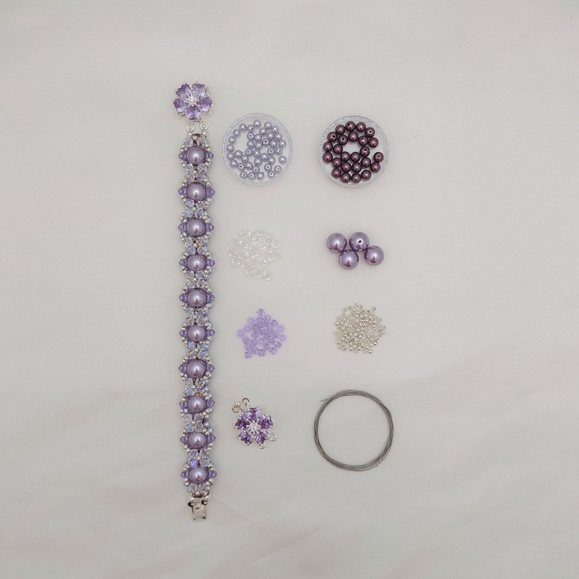 【No.142】Bracelet DIY Kit-Snow Lotus Pearl Beaded Bracelet | Handmade Jewelry Gift | Elegant Layered Design | Beading Materials + Full Tutorial iFCraftorium
