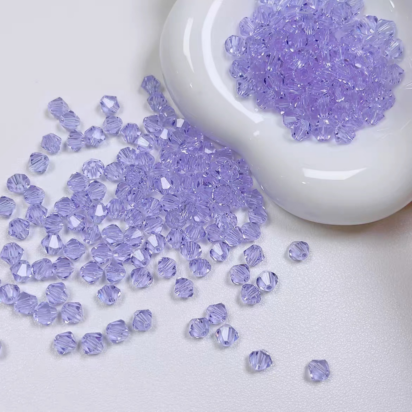 【L05】50PCS 6mm Transparent Diamond-Cut Acrylic Beads – Spacer Beads for DIY Bracelets & Necklaces