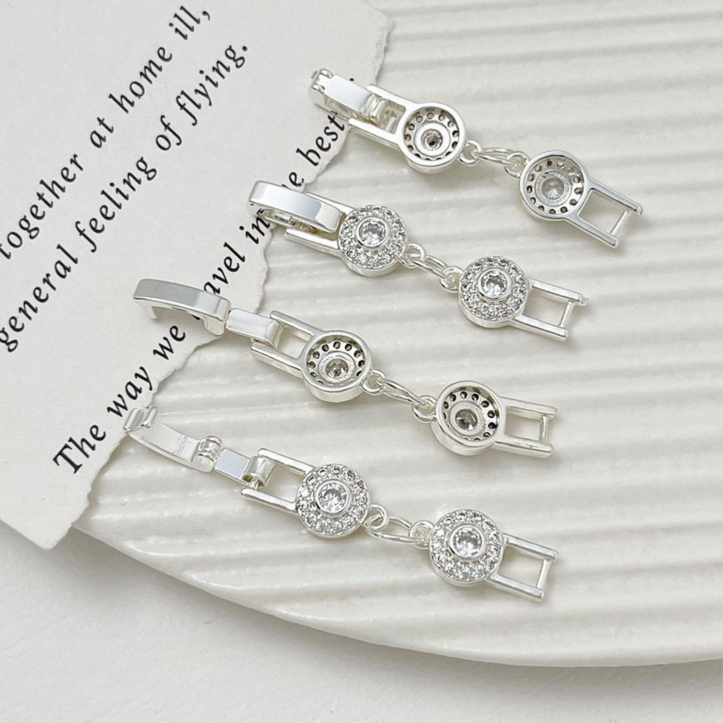 【B27】1PCS DIY Jewelry Findings – Clover Strap Clasp with Zircon | 18K Gold/Platinum Plated | Non-fading Beading Accessories