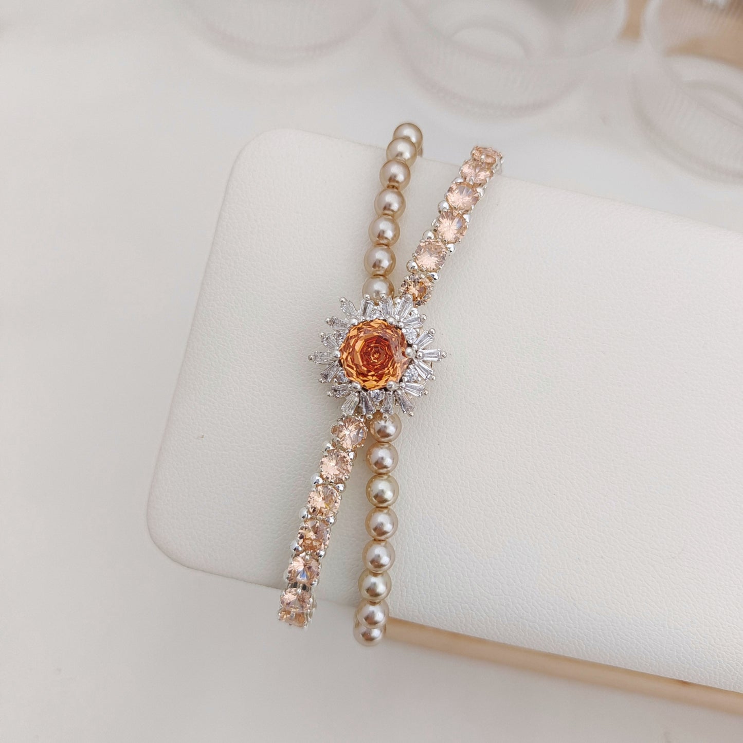 DIY Double Row Tiny Zircon Pearl Layered Bracelet | Handmade Jewelry Kit + Full Tutorial #180 iFCraftorium