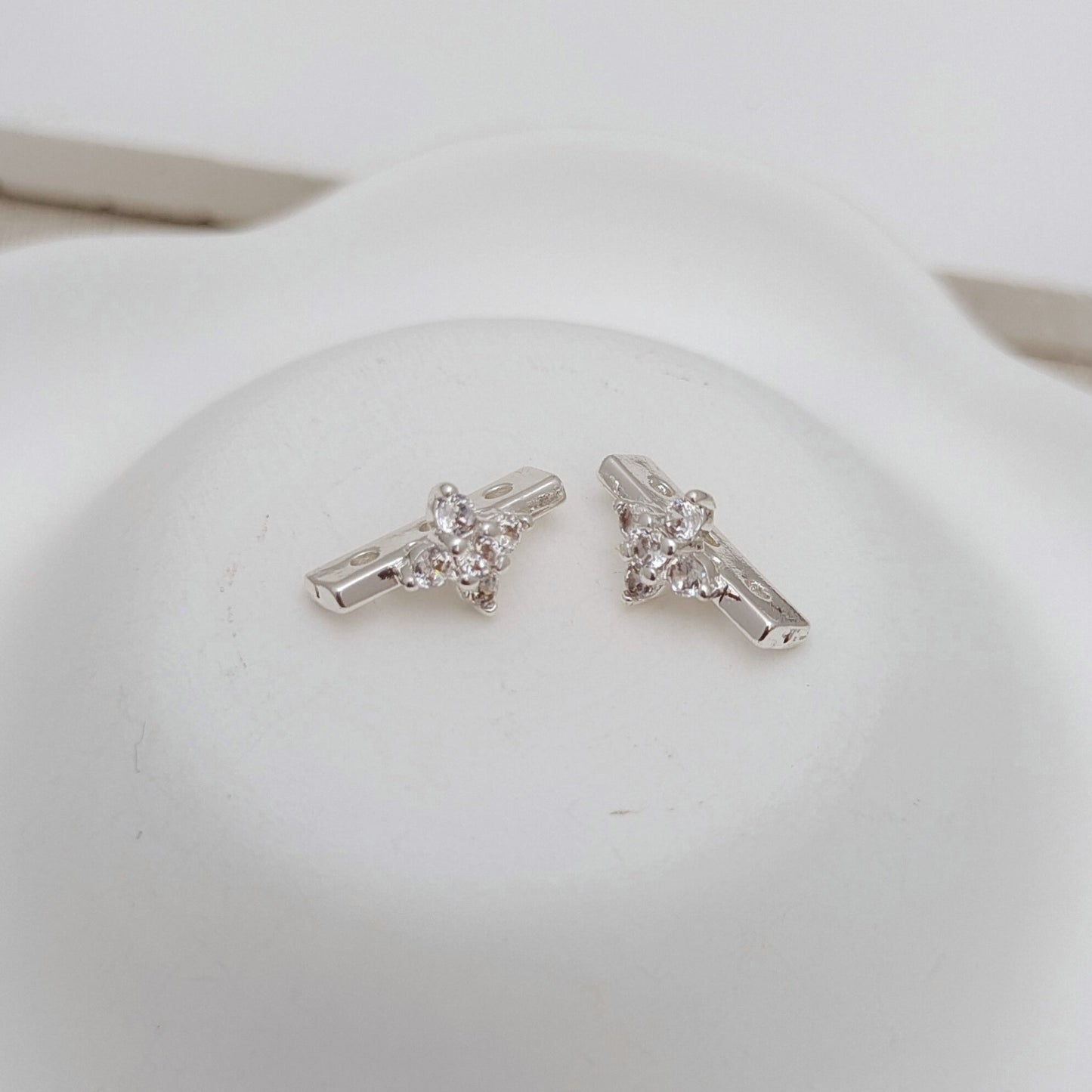 【S13】10PCS DIY Spacer Beads – Triple-Row Micro Pave Zircon Separator, Gold-Plated Copper Jewelry Findings for Handmade Bracelets & Necklaces iFCraftorium