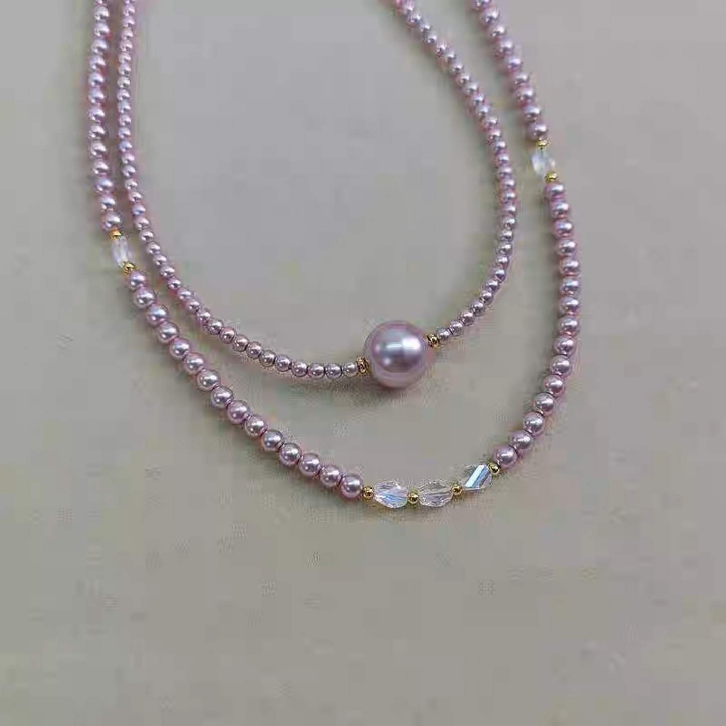 【P12】DIY Beading Supplies – Imitation Swarovski Lilac Pearls | 3–8mm Round High-Luster Glass Beads | Jewelry Making Accessories