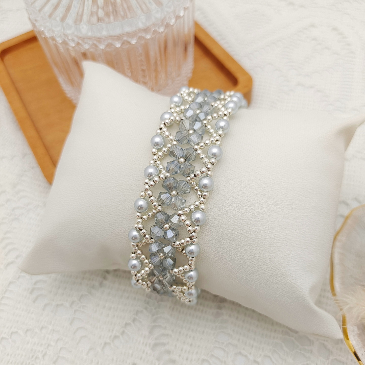 【No.97】DIY Kit – Exotic Charm Bracelet | Full Tutorial | Rhombus Beads & Pearls