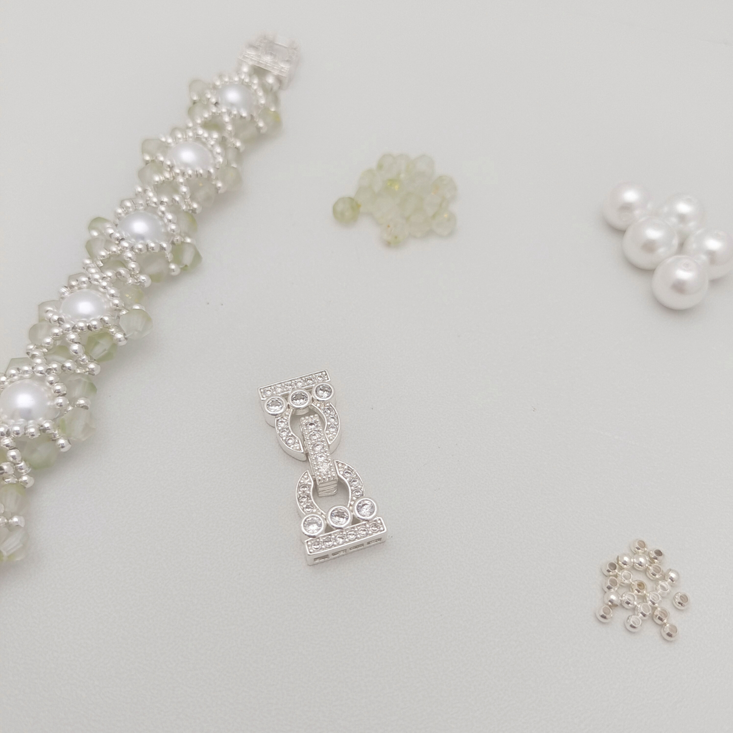【No.85】 DIY Bracelet Kit – Summer Succulent with Pearls & Diamond Beads Handmade Bracelet Gft for Her