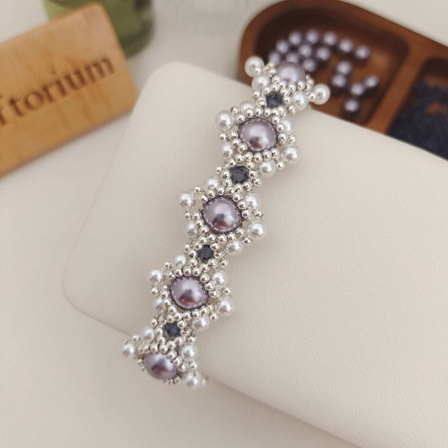 【No.164】DIY Moonlight Bracelet Kit – Pearl Beads & Diamond Beads with O-Ring Clasp | Full Tutorial iFCraftorium