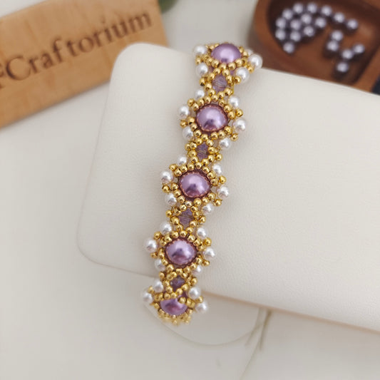 【No.164】DIY Moonlight Bracelet Kit – Pearl Beads & Diamond Beads with O-Ring Clasp | Full Tutorial iFCraftorium