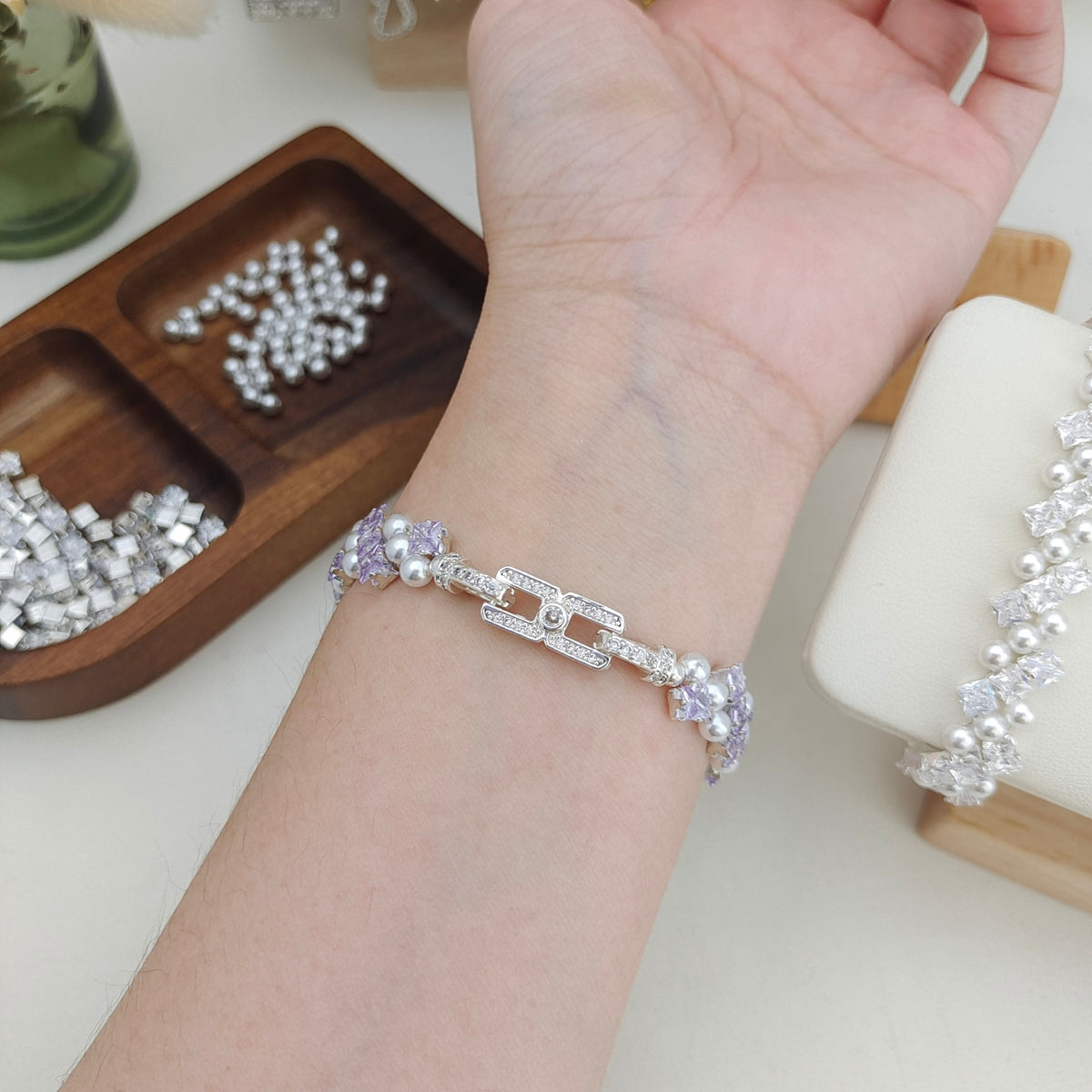 Diamond clasp and jewelry wire for bracelet making