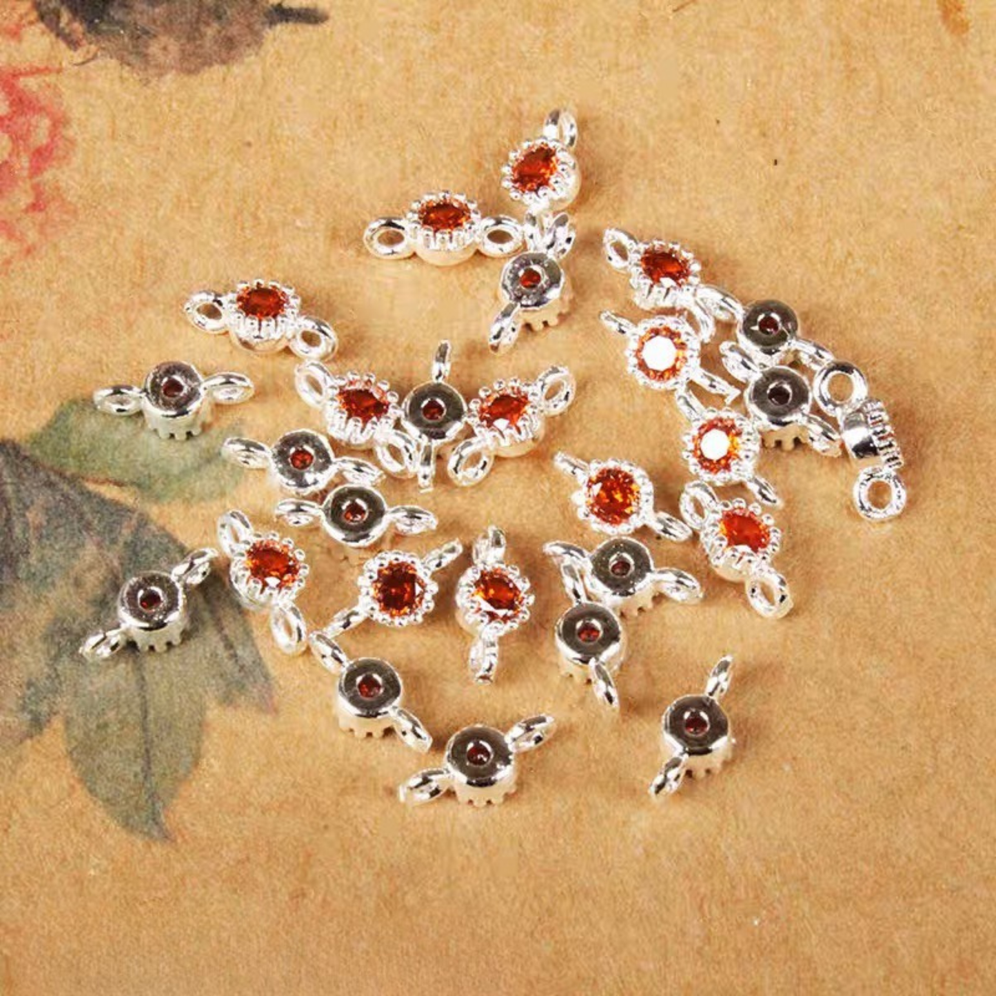 【E02】10pcs 4mm Double-Hole CZ Spacer Beads – Silver Plated, High-Color-Fast, DIY Jewelry Connectors iFCraftorium