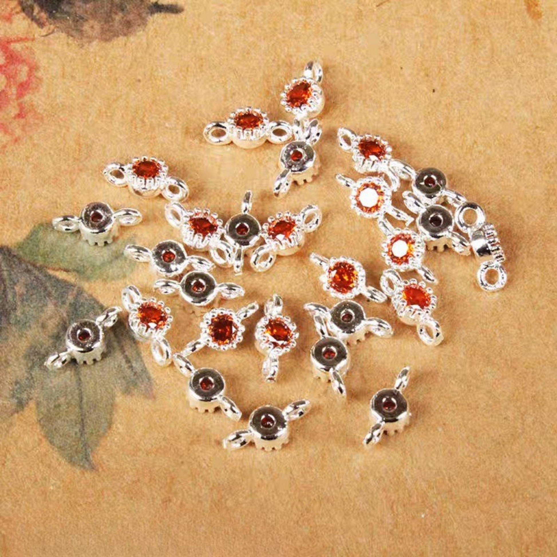 【E02】10pcs 4mm Double-Hole CZ Spacer Beads – Silver Plated, High-Color-Fast, DIY Jewelry Connectors iFCraftorium