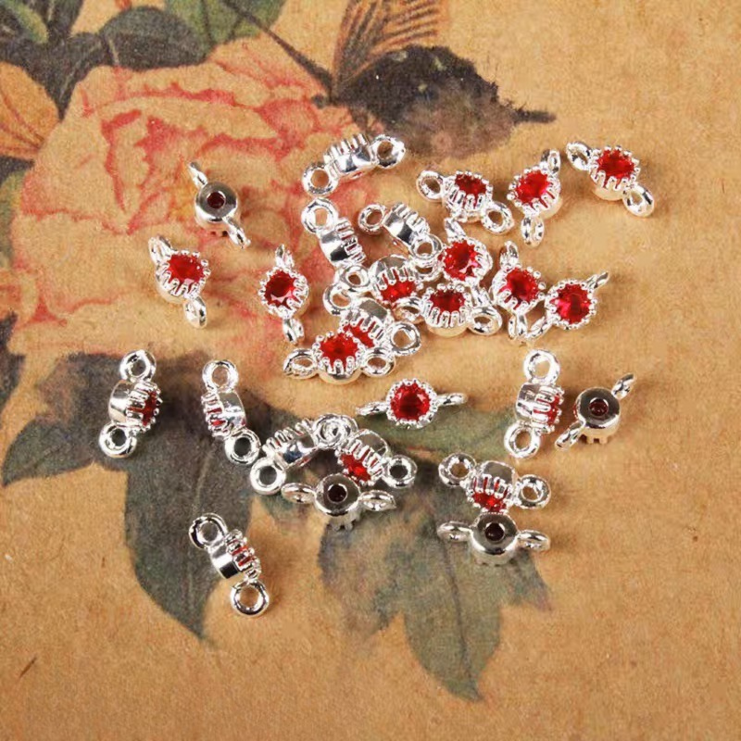 【E02】10pcs 4mm Double-Hole CZ Spacer Beads – Silver Plated, High-Color-Fast, DIY Jewelry Connectors iFCraftorium