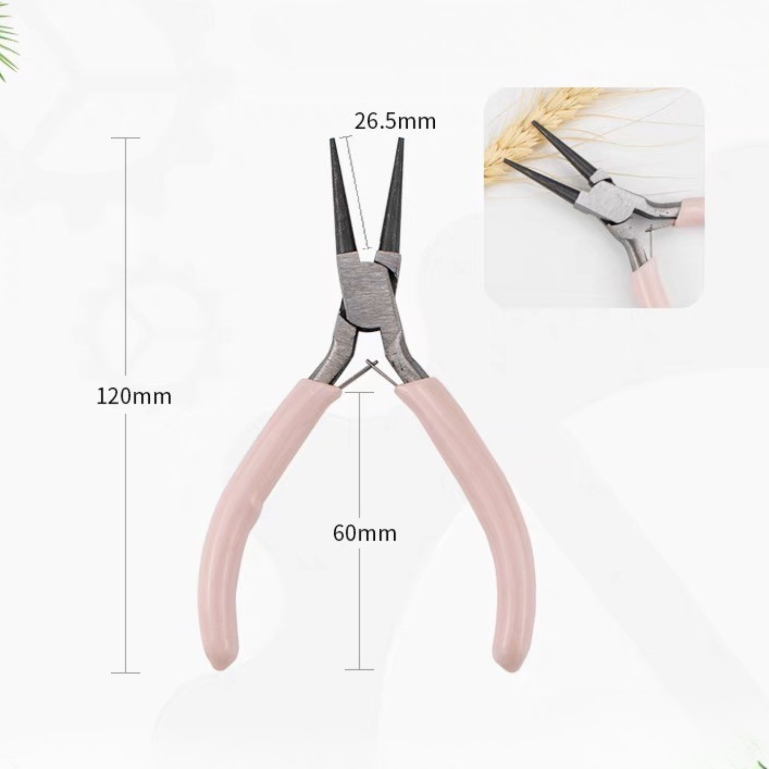 Round nose pliers size display