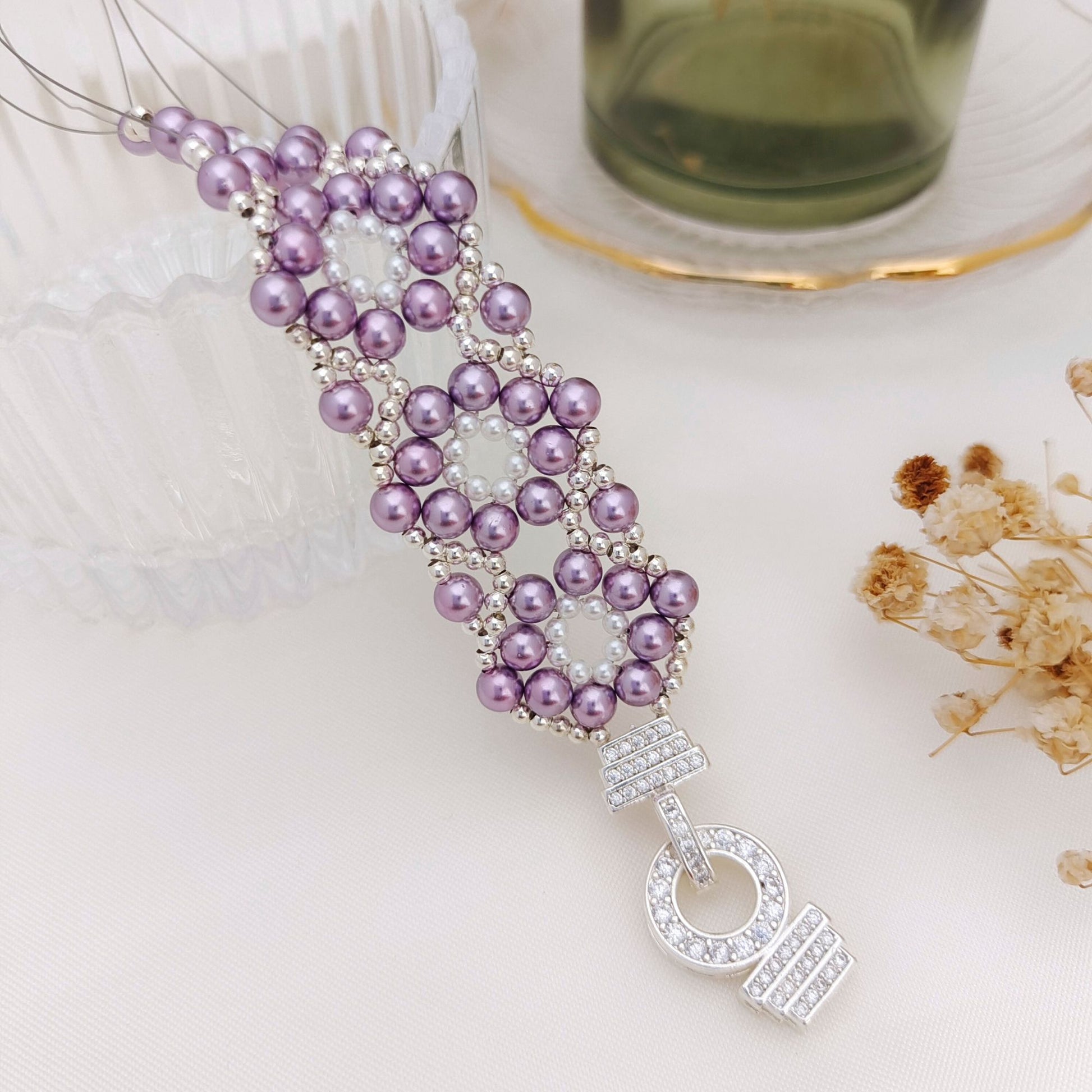 【No.125】DIY Beading Kit – Sweet Berry Pearl Bracelet | Complete Jewelry Making Set with Tutorial iFCraftorium