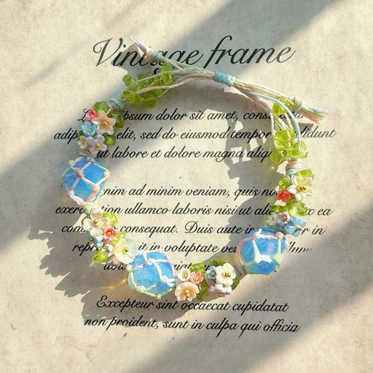 Handmade aquamarine wire-wrapped bracelet