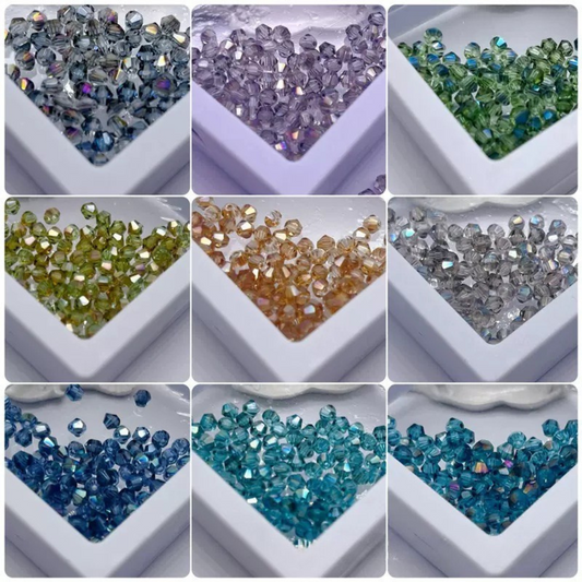 Shiny AB color crystal beads with faceted diamond cut