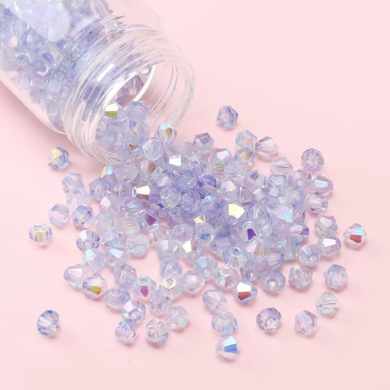 Aurora-effect crystal beads with rainbow shine