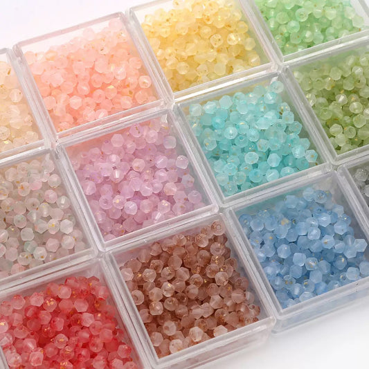 Frosted cream diamond beads for handmade bracelet designs