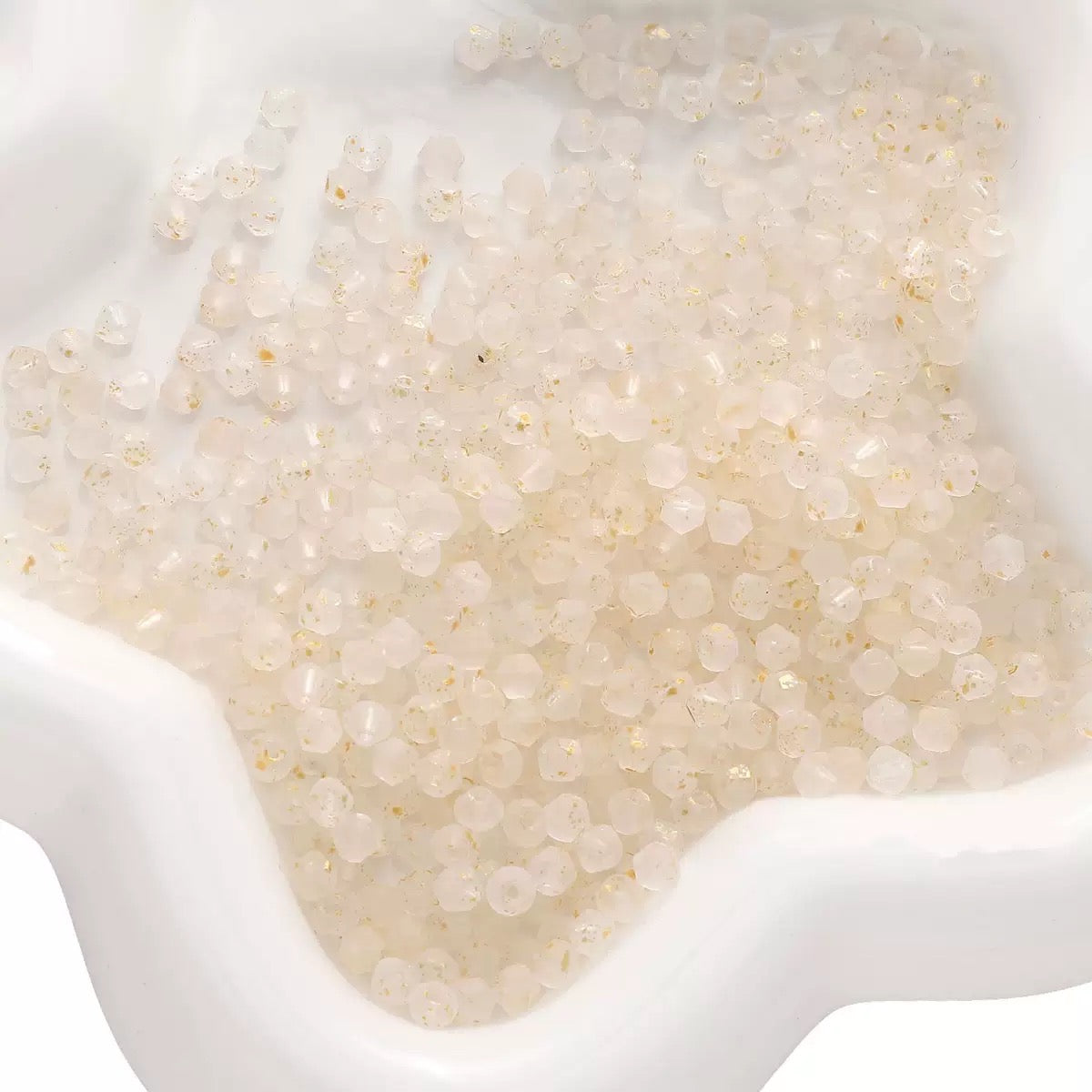 Beige frosted cream diamond beads for handmade bracelet designs