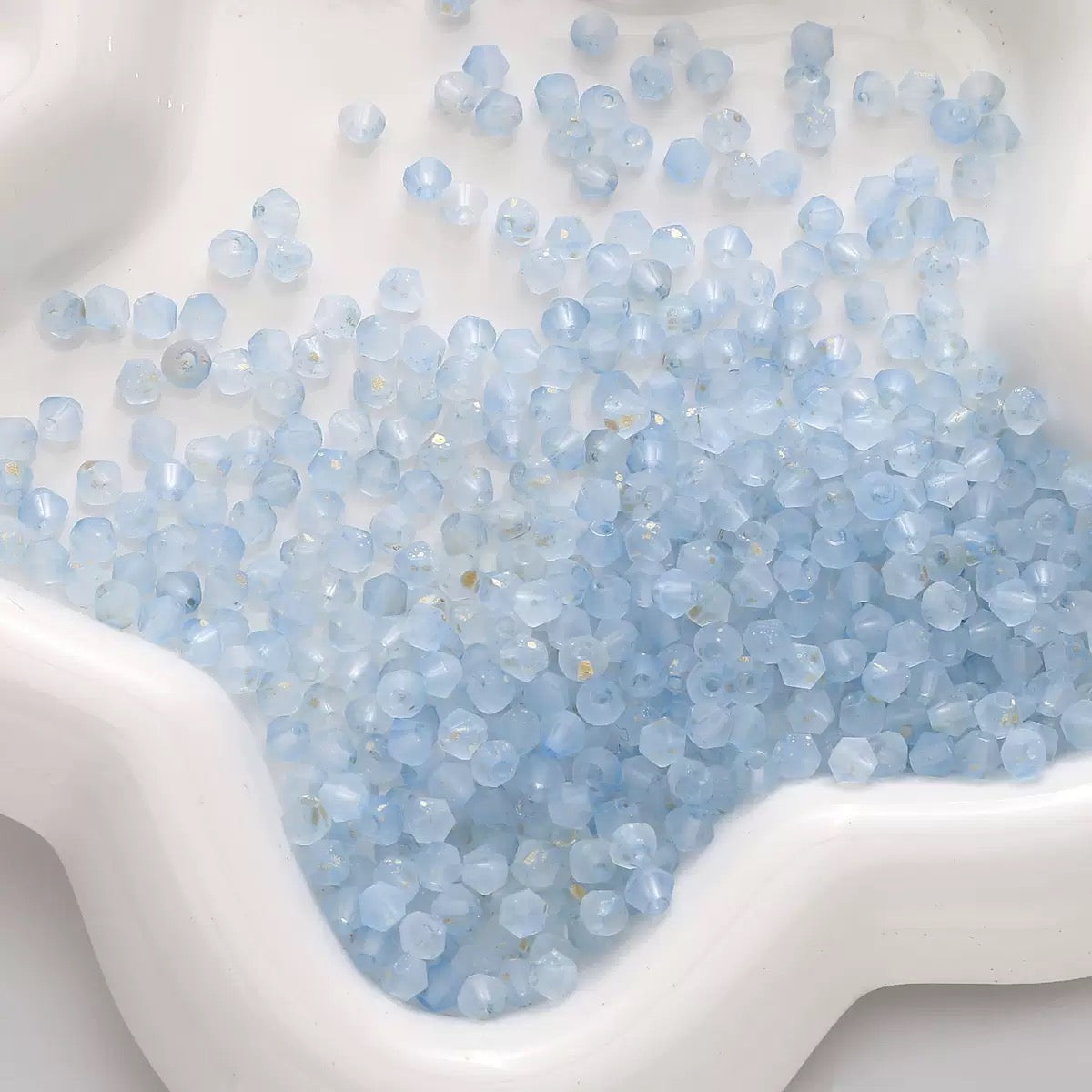 Blue frosted cream diamond beads for handmade bracelet designs