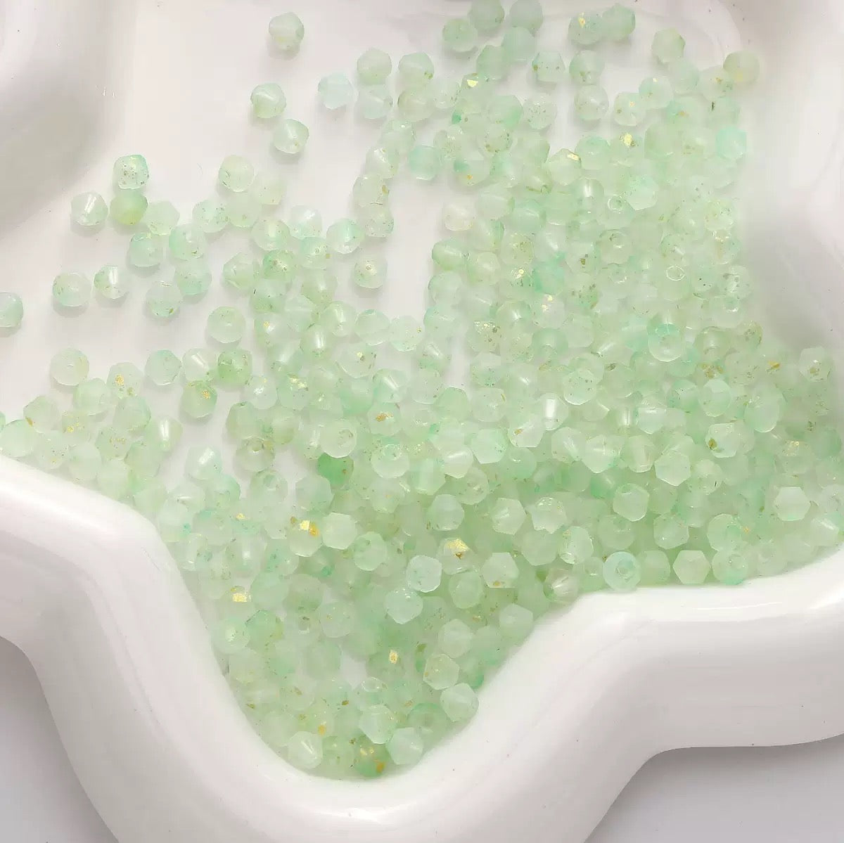 Light green frosted cream diamond beads for handmade bracelet design
