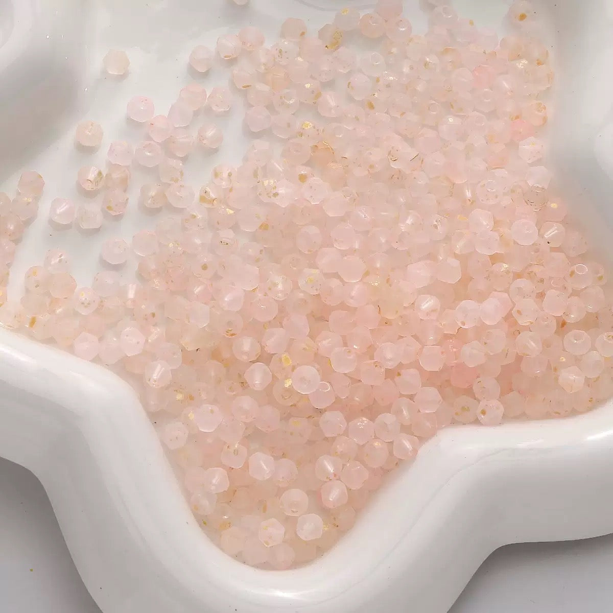 Pink rosted cream diamond beads for handmade bracelet designs