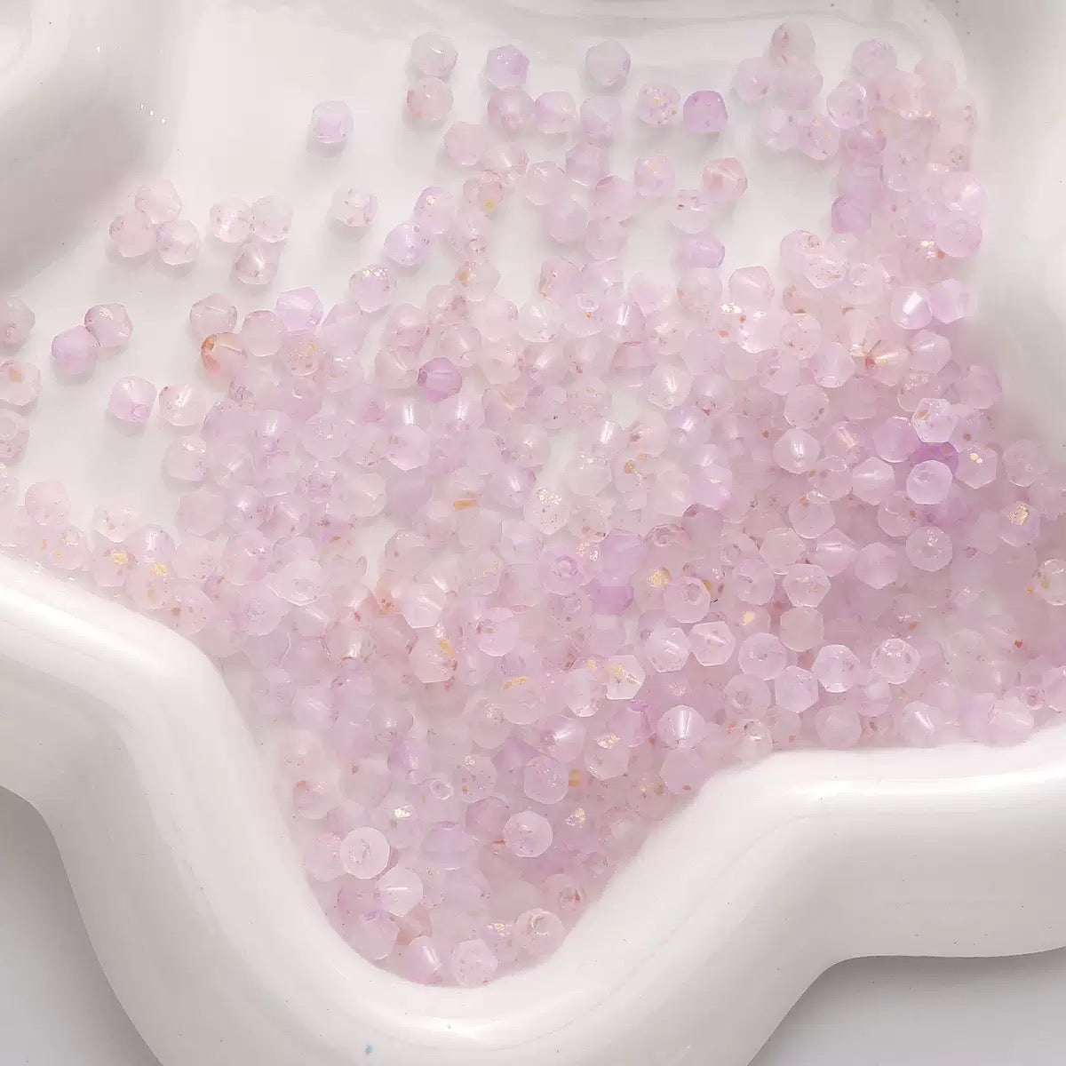 Purple frosted cream diamond beads for handmade bracelet designs