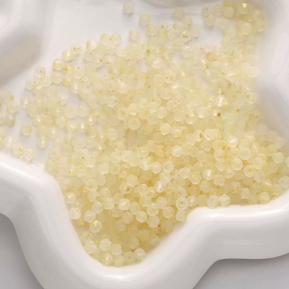 Yellow frosted cream diamond beads for handmade bracelet designs