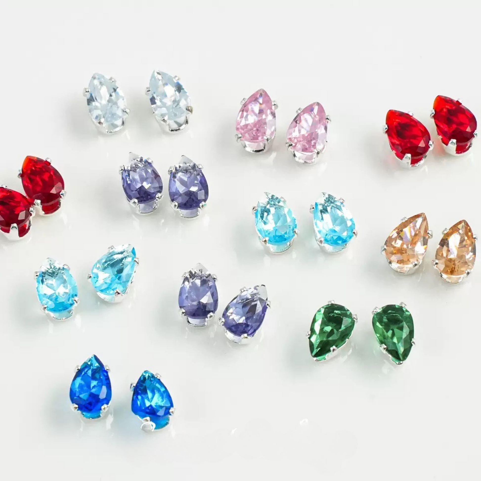 Silver teardrop zircon bead for DIY bracelet making