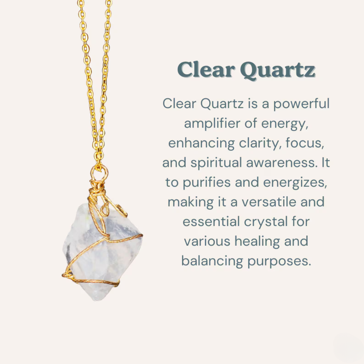 clear quartz necklace