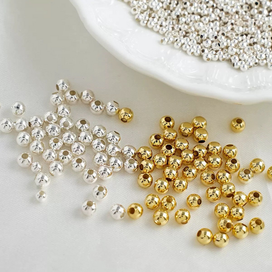 Silver and gold seed beads for jewelry making and bead weaving projects