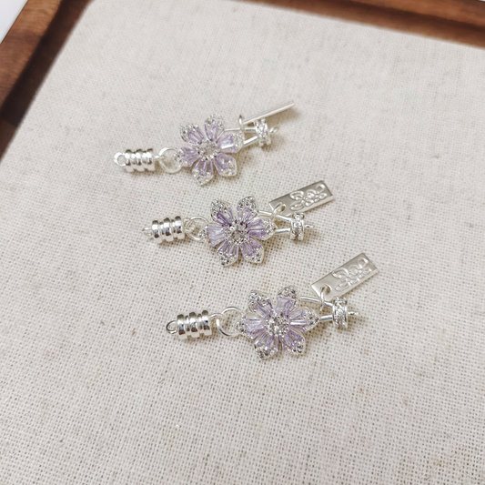 Purple zircon cherry blossom clasp for DIY jewelry