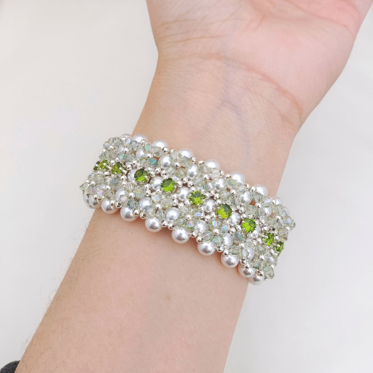 elegant pearl zircon handmade bracelet design